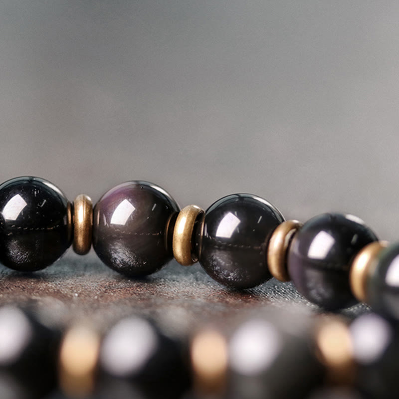 Nimara Ritual Rainbow Obsidian Copper Love Healing Bracelet