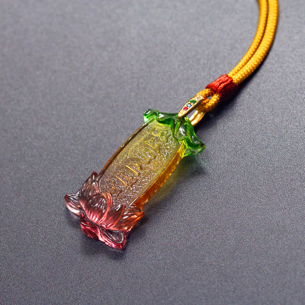 Nimara Ritual Buddha Liuli Lotus Six Character Om Mani Padme Hum Peace Necklace
