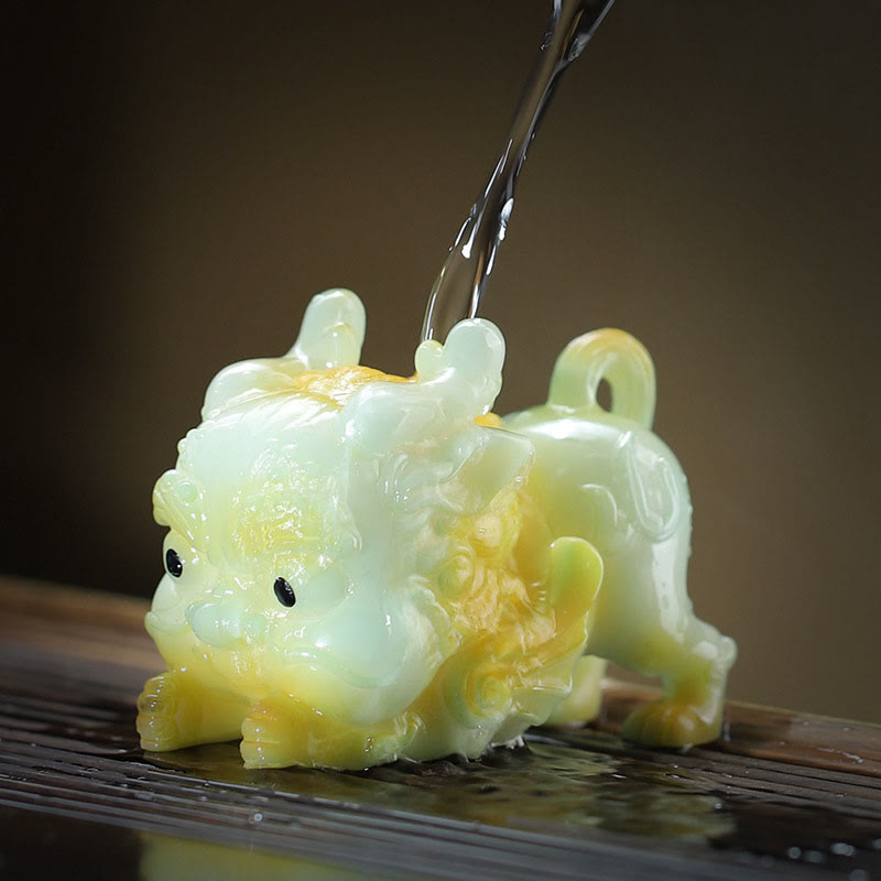 Nimara Ritual Color Changing Small PiXiu Ingot Resin Tea Pet Wealth Home Figurine Decoration