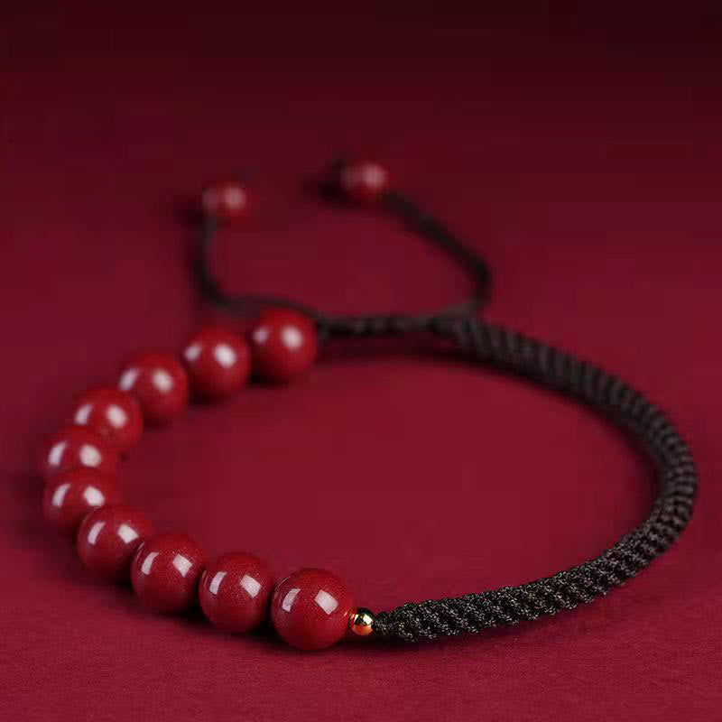 Nimara Ritual Natural Cinnabar King Kong Knot Blessing String Bracelet