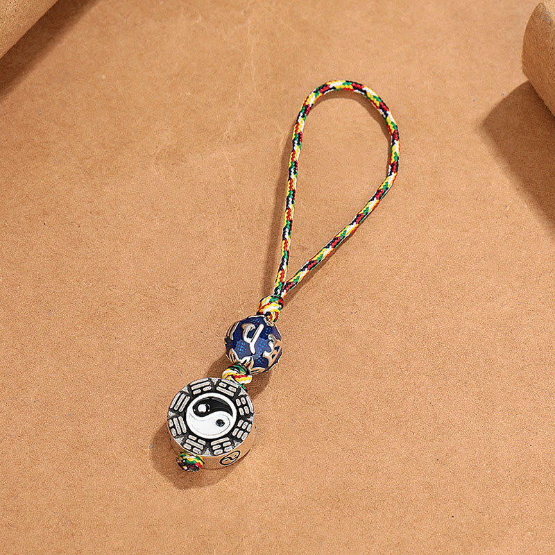 Nimara Ritual Yin Yang Symbol Om Mani Padme Hum Bagua Copper Harmony Key Chain