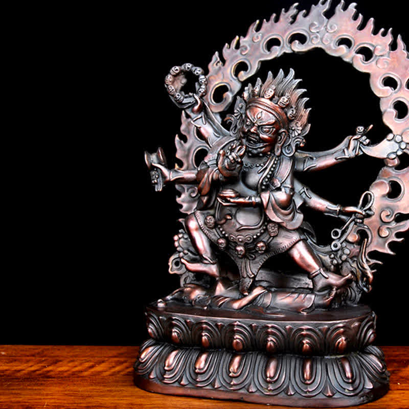 Nimara Ritual Tibet Mahakala Bodhisattva Figurine Compassion Copper Statue Decoration
