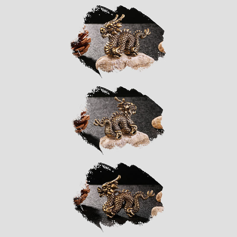 Nimara Ritual Year Of The Dragon Small Auspicious Brass Dragon Luck Success Home Decoration