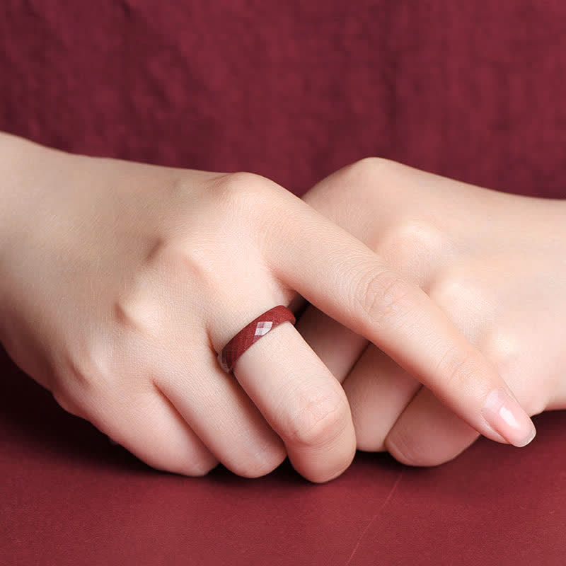Nimara Ritual Cinnabar Om Mani Padme Hum Auspicious Clouds Blessing Ring