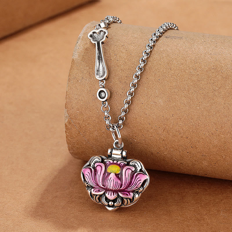 Nimara Ritual Tibet Copper Lotus Luck New Begining Necklace Pendant