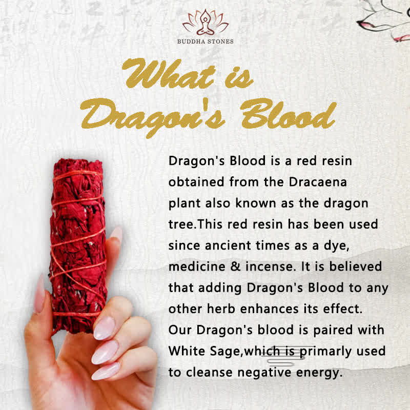 Nimara Ritual Dragon's Blood Sage Smudge Stick for Home Negative Energy Cleansing Incense Healing Meditation Rituals