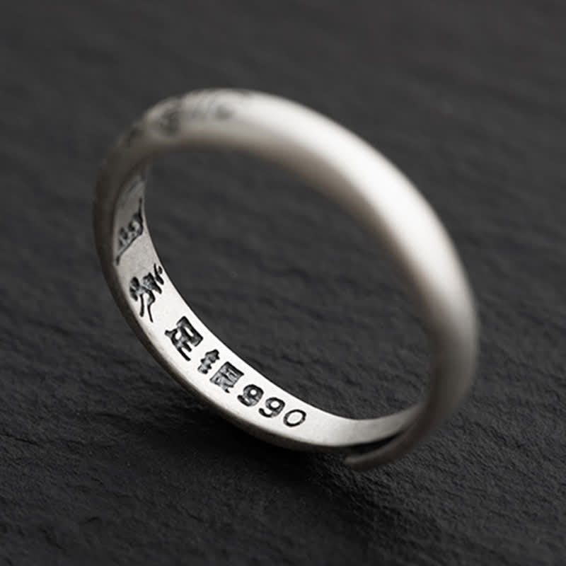 Nimara Ritual 990 Sterling Silver Six True Words Om Mani Padme Hum Love Peace Ring
