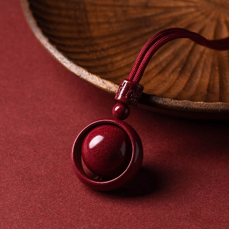 Nimara Ritual Cinnabar Om Mani Padme Hum PiXiu Blessing Lucky Bead Necklace Pendant