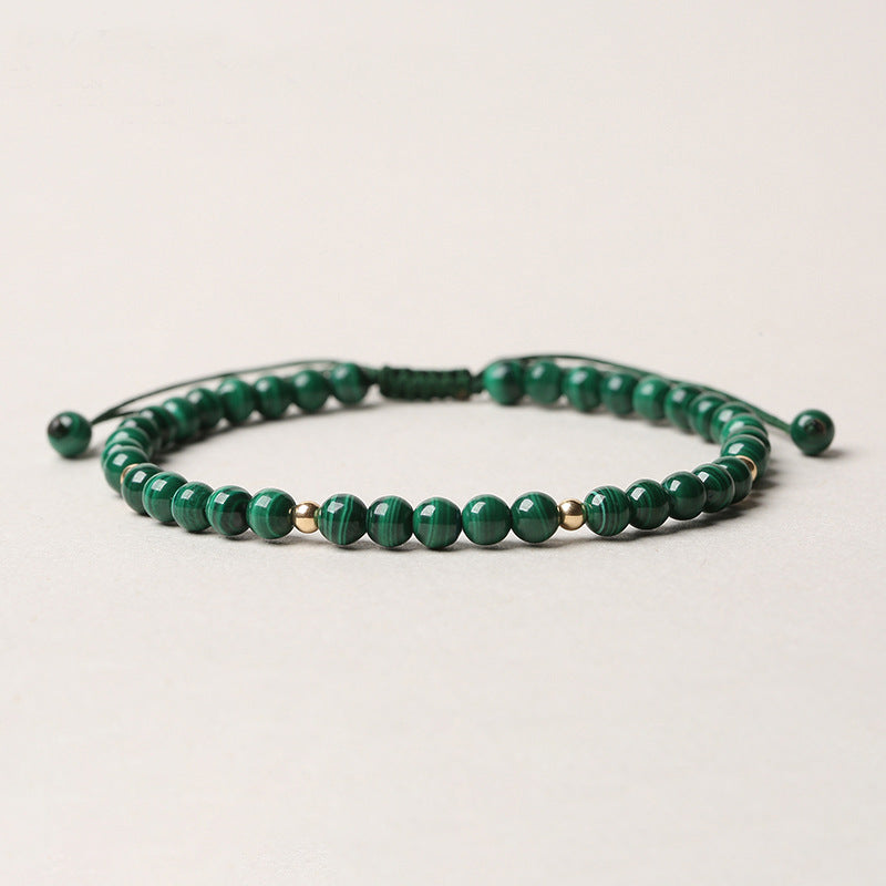 Nimara Ritual 4mm Natural Malachite Protection Calmness String Bracelet