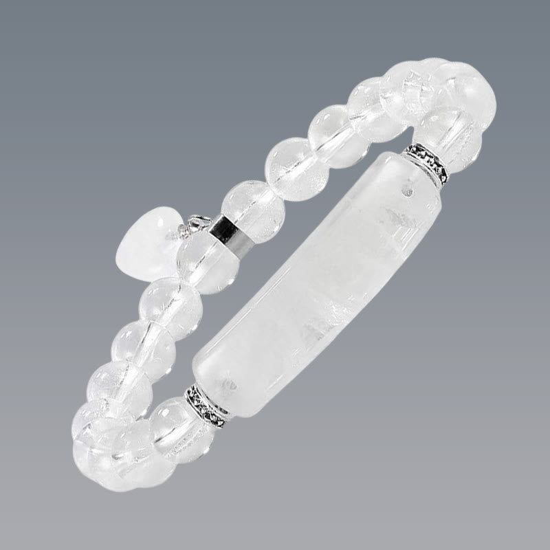 Nimara Ritual Natural Quartz Love Heart Healing Beads Bracelet
