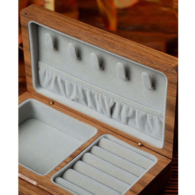 Nimara Ritual Vintage Handmade Black Walnut Wood Jewelry Storage Box Wooden Gift Box