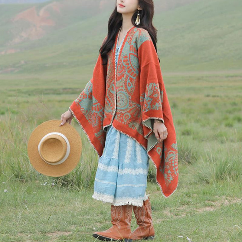 Nimara Ritual Tibetan Shawl Simple Pattern Winter Cozy Travel Scarf Wrap