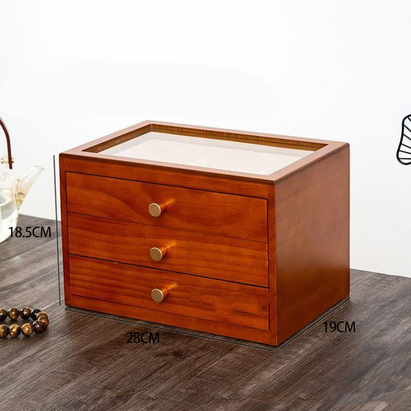 Nimara Ritual Retro Solid Wood Jewelry Box Jewelry Storage Box With Drawer