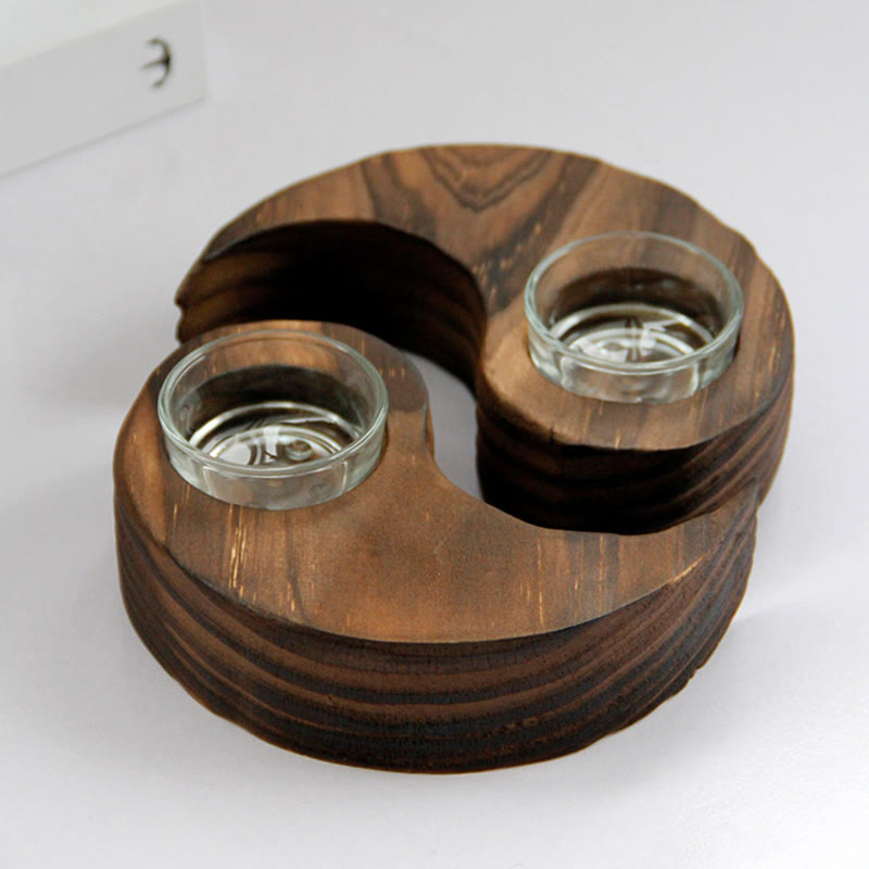 Nimara Ritual Yin Yang Wood Candle Holder Meditation Rituals Use Items