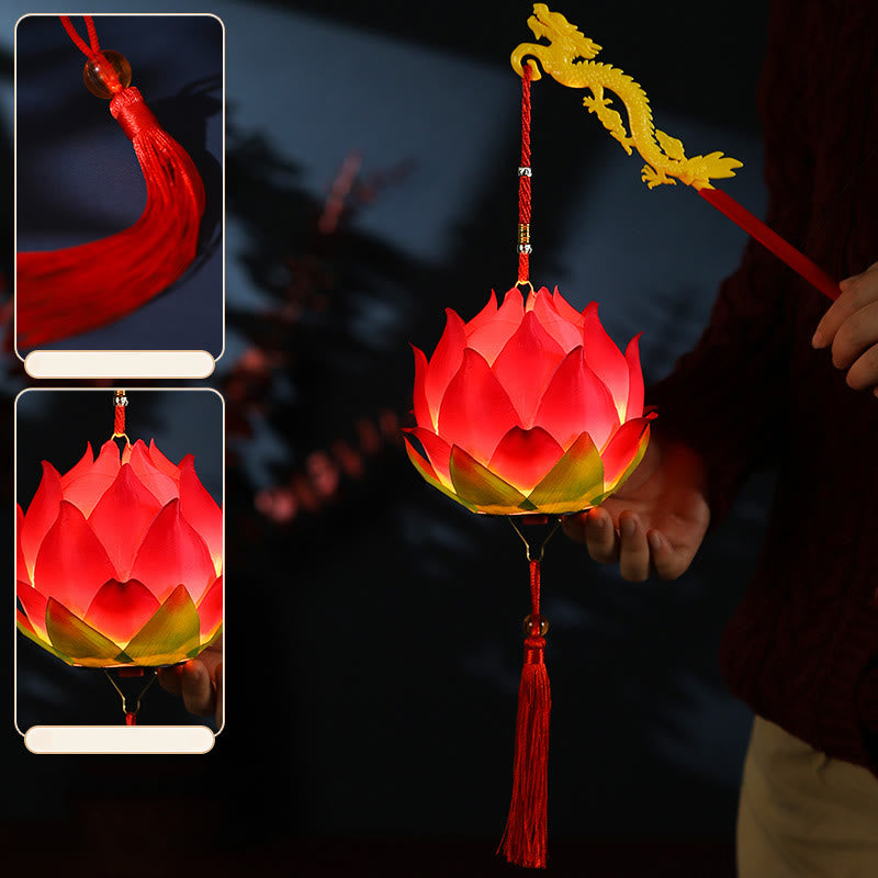 Nimara Ritual DIY Lotus Flower Dragon Lantern Tassel Lamp Decoration