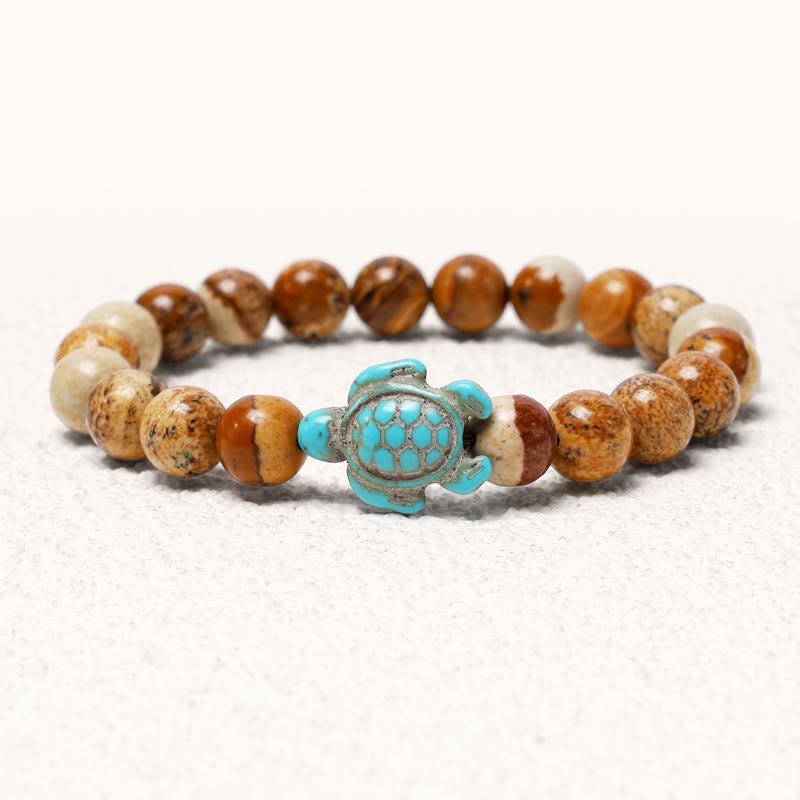 Nimara Ritual Natural Stone Sea Turtle Turquoise Blessing Bracelet