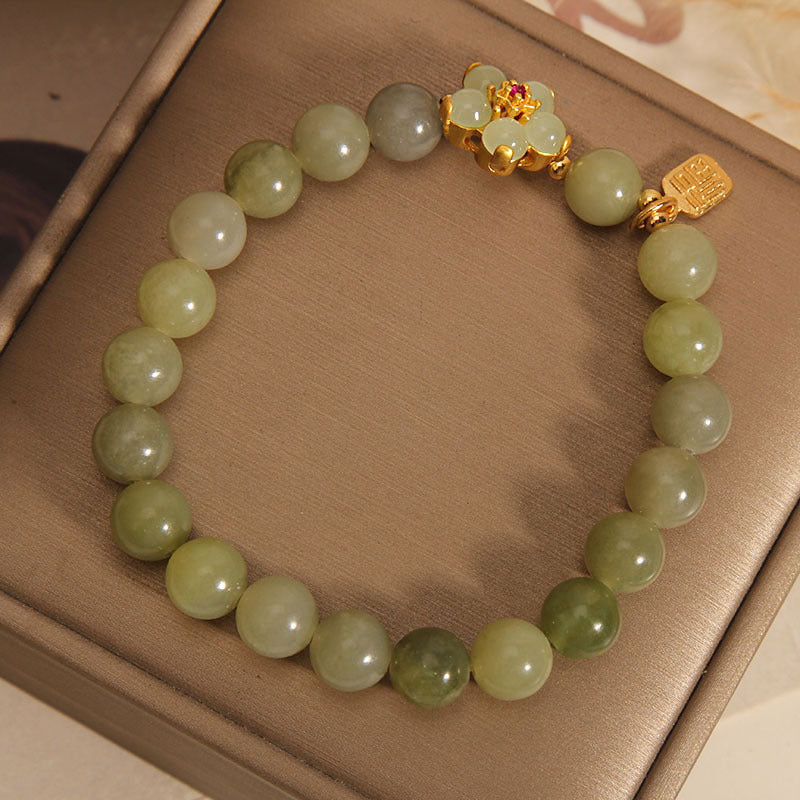 Success Jade Flower Fu Lucky Bracelet