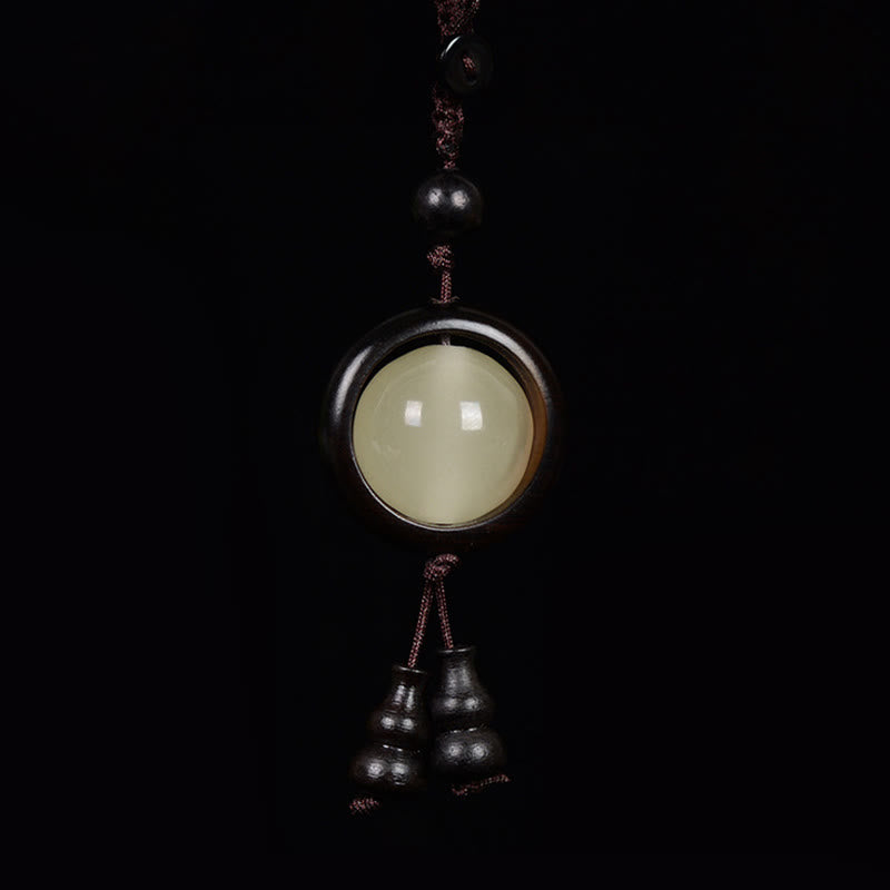 Nimara Ritual Red Sandalwood Ebony Wood Green Sandalwood Luminous Lucky Bead Gourd Peace Key Chain