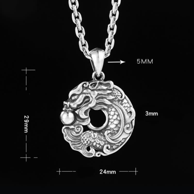 Nimara Ritual Koi Fish Dragon Peace Buckle Wealth Necklace Pendant