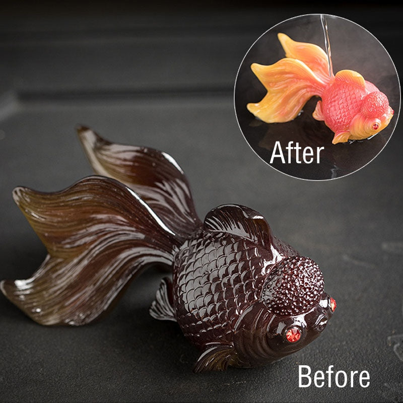 Nimara Ritual Color Changing Koi Fish Resin Tea Pet Wealth Home Figurine Decoration