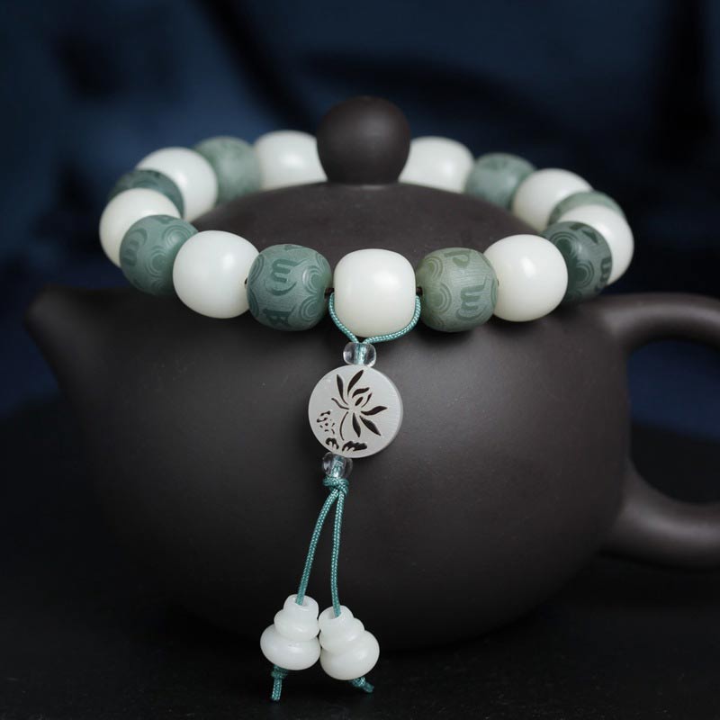 Nimara Ritual White Bodhi Six True Words Protection Bracelet