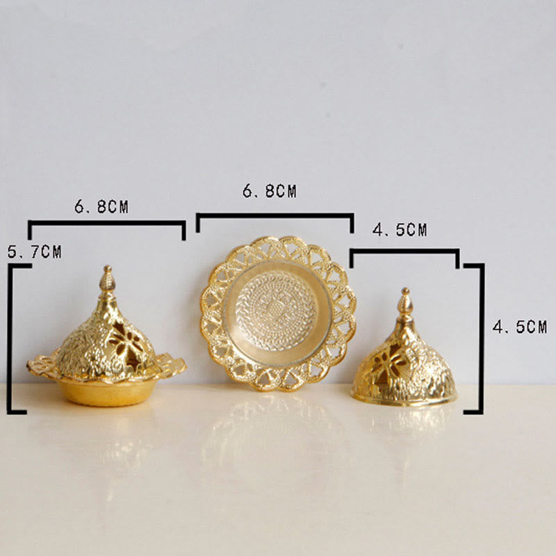 Nimara Ritual Tibetan Gold Mini Meditation Incense Burner