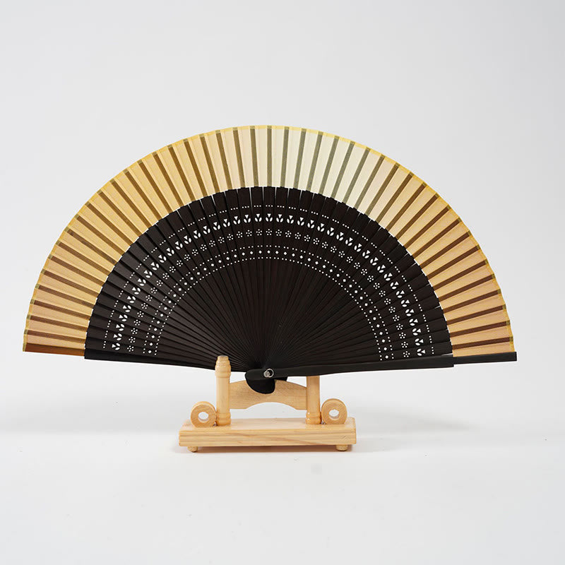Nimara Ritual Gradient Color Hollow Engraved Handheld Bamboo Folding Fan