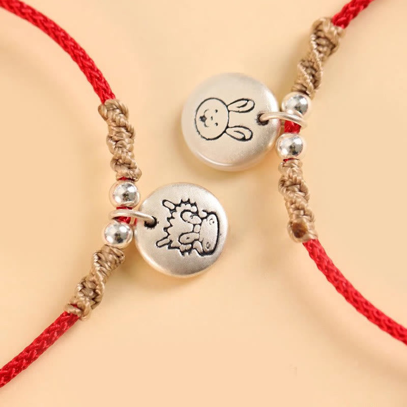 Nimara Ritual Handmade 999 Sterling Silver Year of the Dragon Cute Chinese Zodiac Luck Braided Bracelet