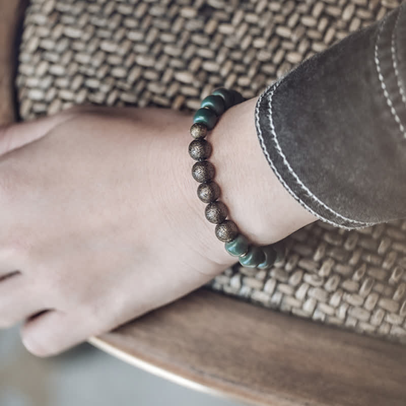 Nimara Ritual Tibetan Cyan Bodhi Seed Copper Success Bracelet