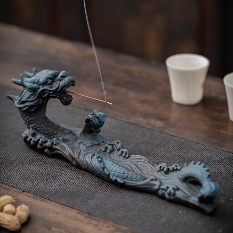Nimara Ritual Dragon Protection Ceramic Stick Incense Burner Decoration
