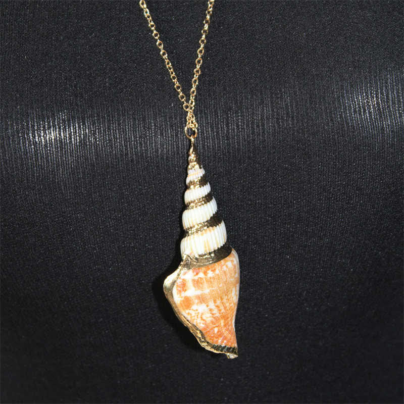 Nimara Ritual Natural Shankha Conch Shell Seashell Lucky Necklace Pendant