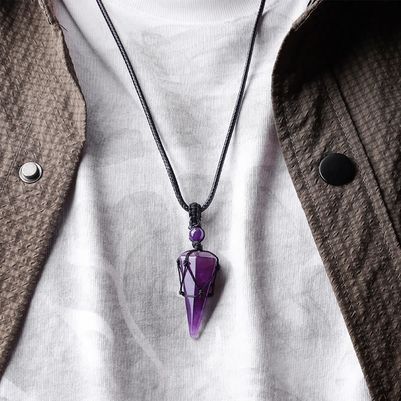 Nimara Ritual Natural Stone Pointed Pendant Necklace