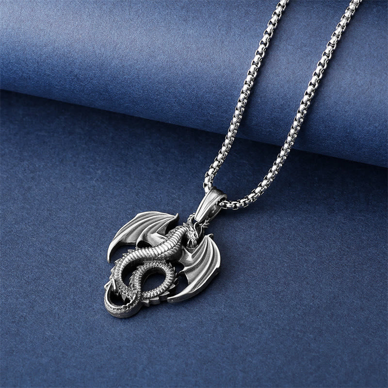 Nimara Ritual Pure Tin Dragon Luck Success Necklace Pendant