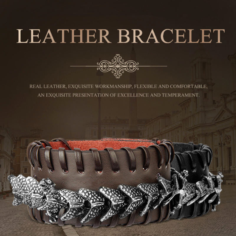 Nimara Ritual Dragon Leather Protection Weave Bracelet