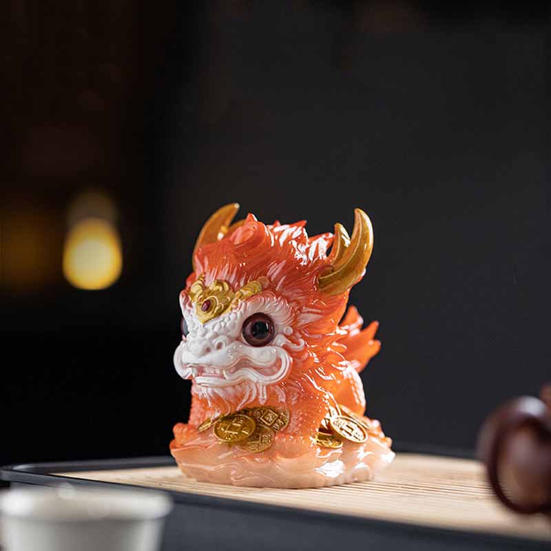 Nimara Ritual Color Changing Small Kirin Resin Tea Pet Home Figurine Decoration
