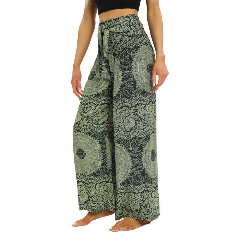 Nimara Ritual Boho Lace-up Wide Leg Pants Women's Yoga Pants