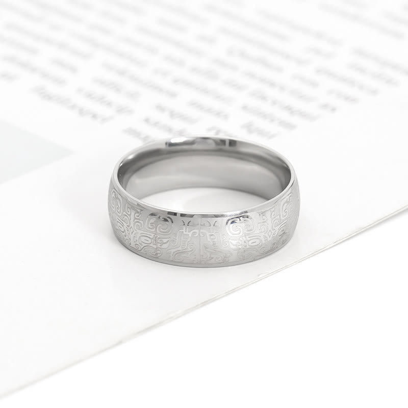 Nimara Ritual Lucky Mythological Creature Taotie Wealth Titanium Steel Ring