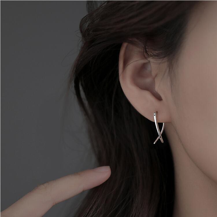Nimara Ritual Geometric Cross Design Luck Hoop Earrings