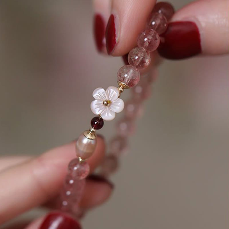 Nimara Ritual Strawberry Quartz Peach Blossom Love Bracelet