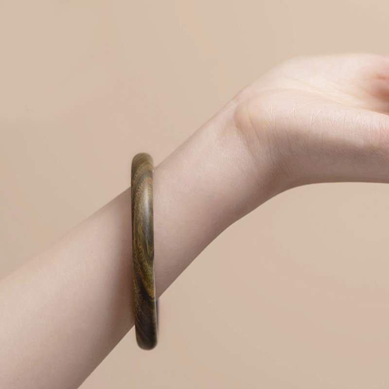 Nimara Ritual Tibetan Small Leaf Red Sandalwood Ebony Green Sandalwood Protection Bracelet Bangle