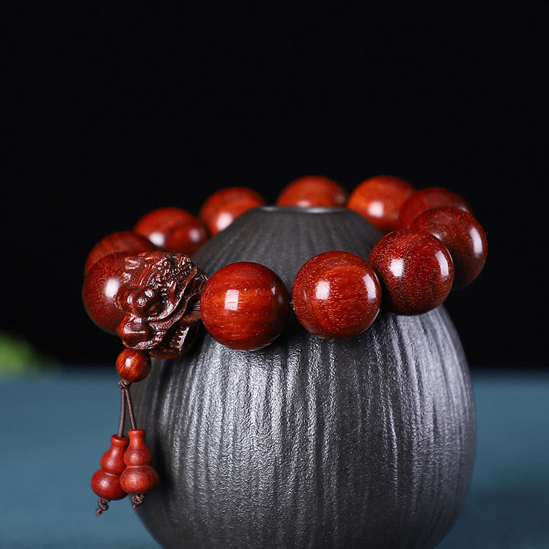 Maintain Healing Energy Rosewood Dragon Carved Protection Bracelet