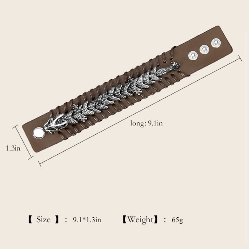 Nimara Ritual Dragon Leather Protection Weave Bracelet