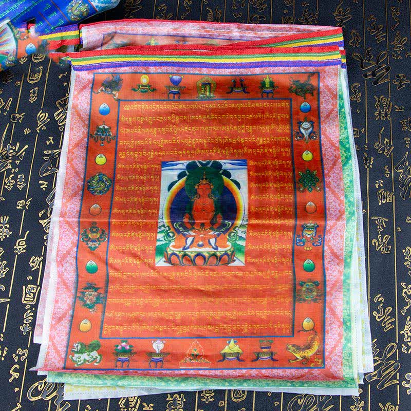 Nimara Ritual Tibetan 5 Colors Windhorse Buddha Tara Scriptures Healing Auspicious Outdoor Prayer Flag