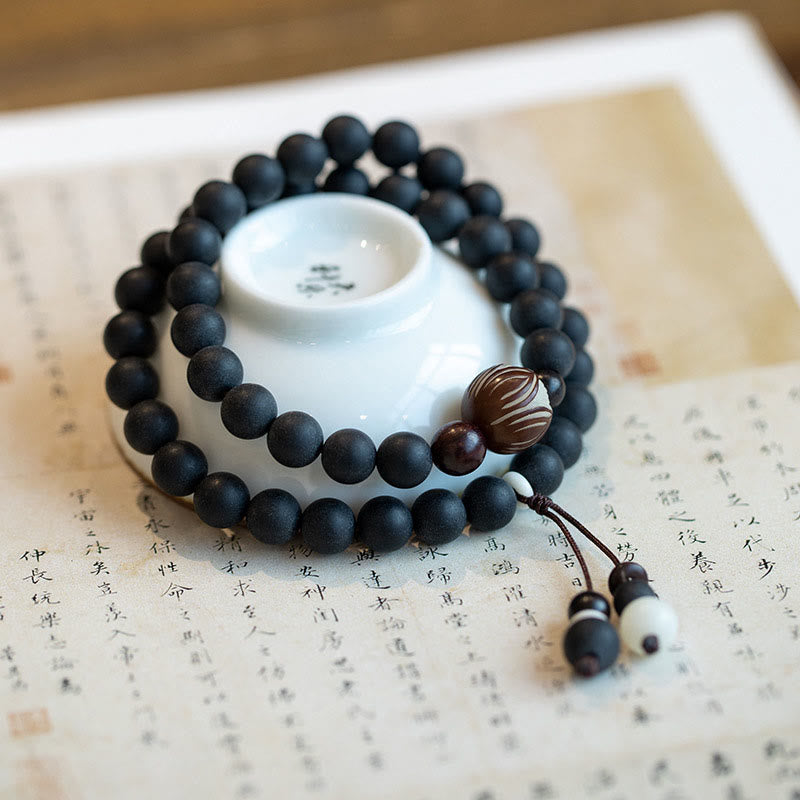 Nimara Ritual Tibetan Double Layer Cypress Bodhi Lotus Healing Bracelet