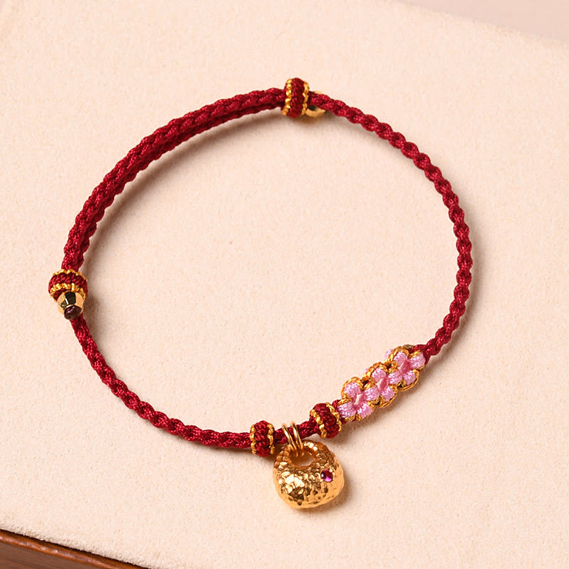 Nimara Ritual Handmade Peach Blossom Protection Braided Rope Bracelet