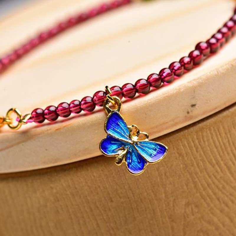 Nimara Ritual Garnet Tourmaline Butterfly Protection Bracelet Anklet