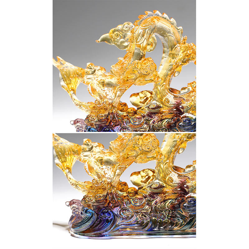Nimara Ritual Handmade Dragon Liuli Crystal Art Piece Protection Strength Home Office Decoration
