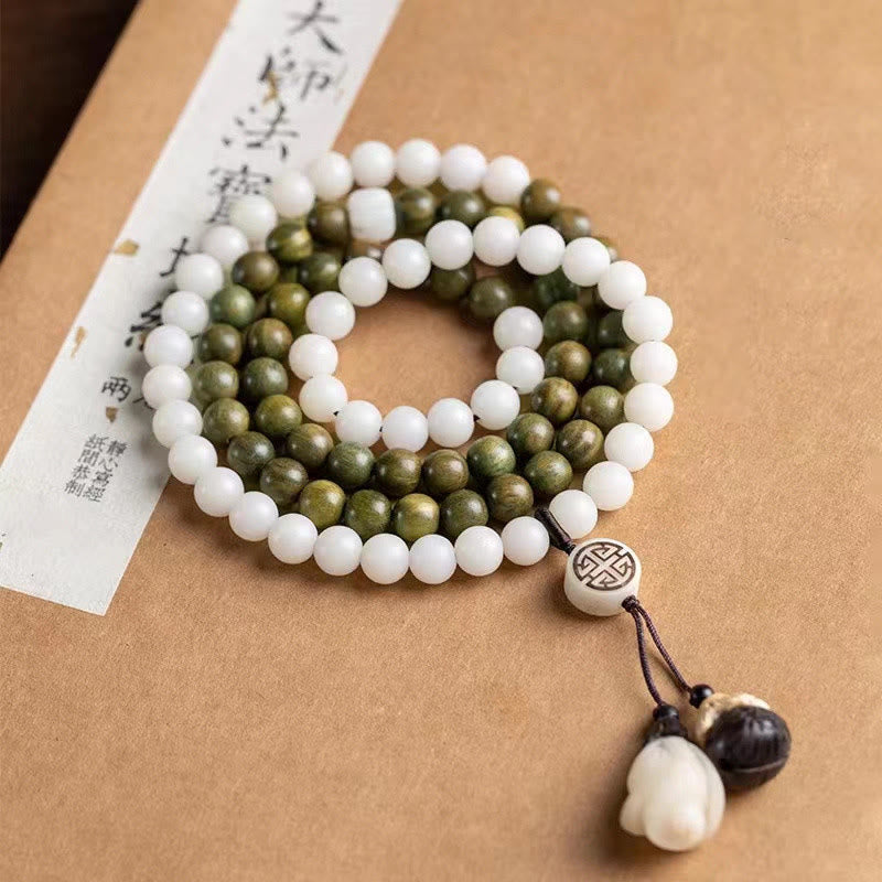 Nimara Ritual Natural Green Sandalwood Bodhi Seed Soothing Bracelet