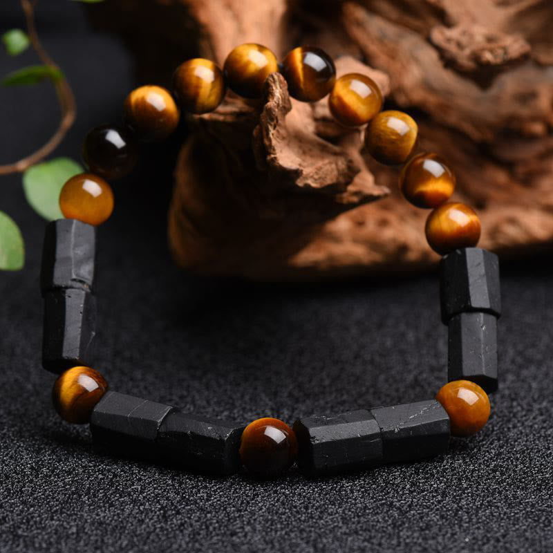 Nimara Ritual Natural Black Tourmaline Tiger Eye Positive Bracelet