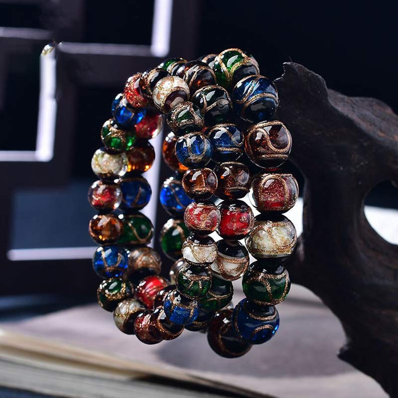 Nimara Ritual Colorful Liuli Glass Bead Luck Bracelet